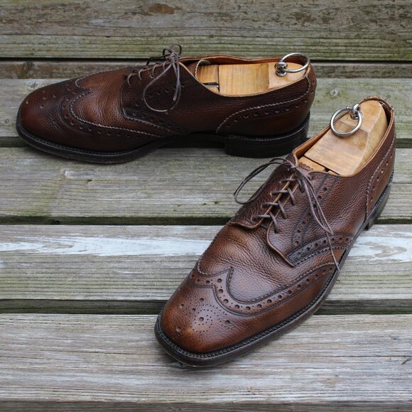 Vintage 70s Eaton's Exotic Oxhide Wingtips, Made in England, US Men's 10.5 E - Picture 12 of 12